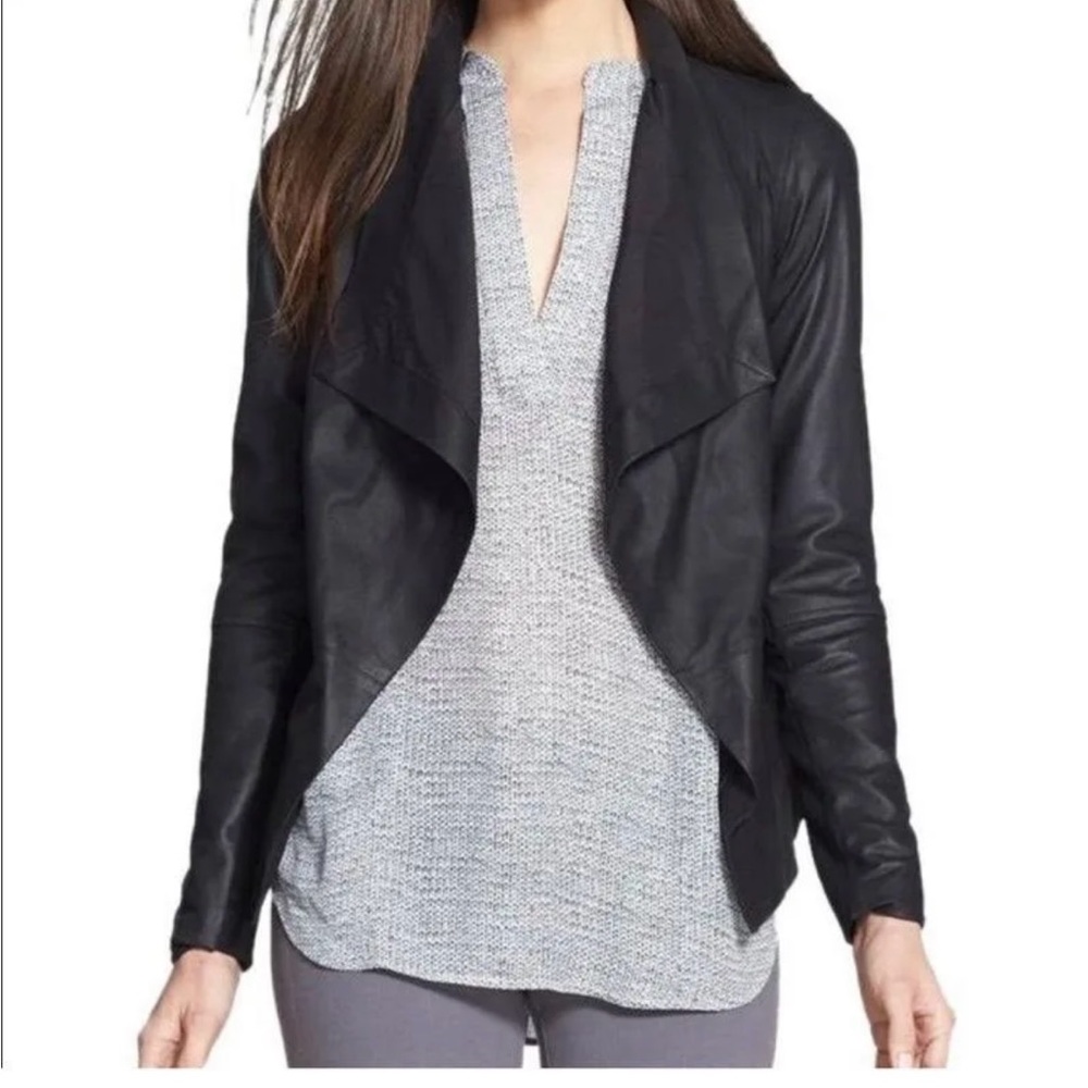 Vince drape leather jacket